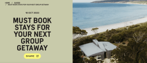South Australia Tourism must book stays for Groups group accommodation. Top group accommodation in South Australia