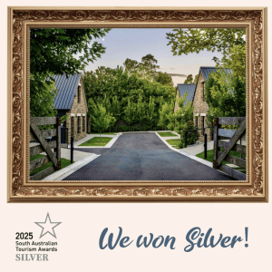 Vale 194 Wins Silver South Australian Tourism Awards 2025 entrance of Vale 194 in a gold frame