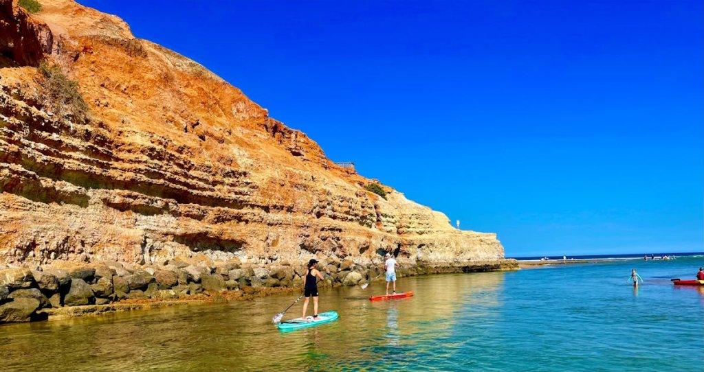 Standup paddle boarding as a part of Gone Awol Tours specialising in Mclaren Vale Wine tours of the more active kind.