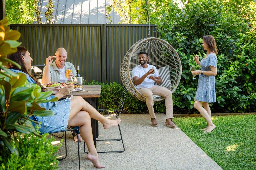 Vale 194 accommodation Guests enjoying the outdoor BBQ area in McLaren Vale